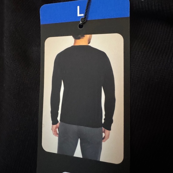 NWT MENS L Lg Banana Republic Merino Black Crewneck Sweater Minimalist Design - Picture 11 of 11